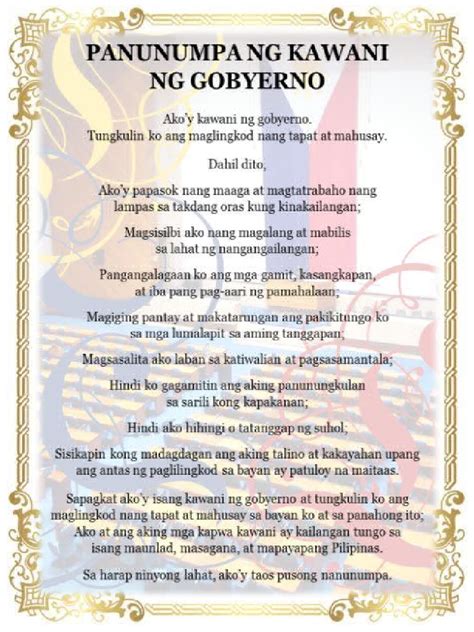panunumpa ng kawani ng gobyerno|panunumpa ng lingkod bayan 2022.